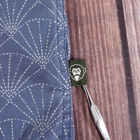 Howler Bros Mens Size Medium Mansfield Sashiko Shell Blue Heed The Call Shirt - Picture 8 of 14